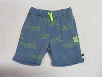 Rumbl - Jongens - Short - Sweat stof - Blauw met fluor gele tekst : prairie skate , 92/98