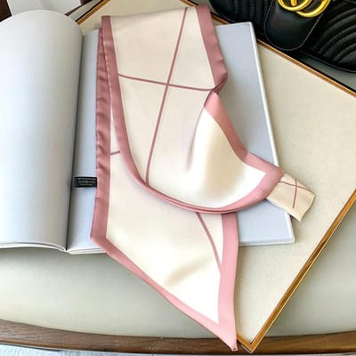 Dames Slimme Nek Sjaal Luxe Sjaals Wraps Zwart Roze Kleine Kantoor Haarband Nekdoek Foulard Sjaals Dames gray