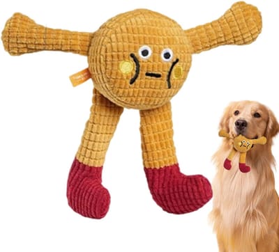Hondenspeelgoed Wafel - Kauwspeelgoed Hond - Tanden Reinigen - Met Pieper - 15 cm - Meerkleurig