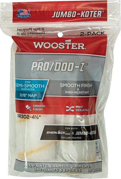 Verfroller Set 2 stuks, 4.5 inch, 3/8" vacht, voor Jumbo Koter frame