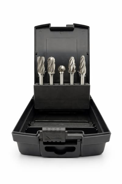 Carbide Burrs / Hardmetalen Frezen Set 5 Stuks voor Aluminium – A, C, D, F, L – 6x12 mm