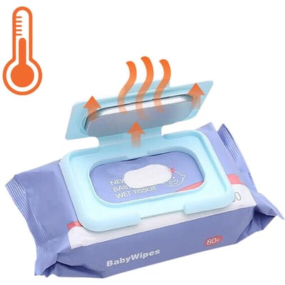 Chauffe-lingettes USB portable et distributeur de lingettes humides réutilisables pour nouveau-nés bleu