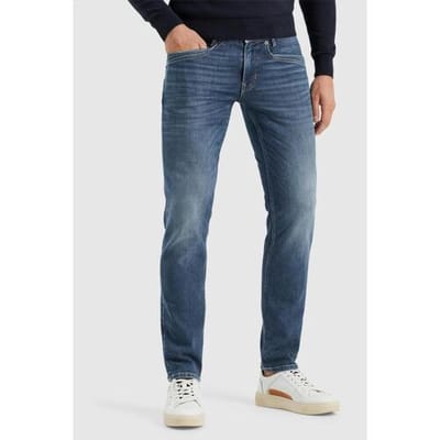 PME legend blauwe heren jeans   Skyrak   Stonewash wassing   Relaxed Fit   5-Pocket zakken   Knoop- en ritssluiting   Duurzaam   Regular waist Blauw