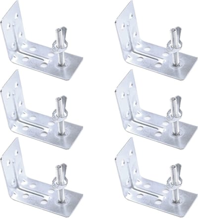 Romeinse Schaduwbeugels - Vouwkap Bevestiging - Raambekleding Ophangen - Set van 6 stuks - 40mm Hoogte - Zilverkleurig