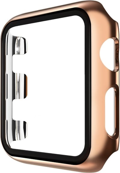 Hoesje geschikt voor Apple Watch 40MM - Bumper hoesje - Screenprotector - TPU - Rose Goud
