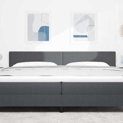 vidaXL - LED - Hoofdbord - met - hoofdeinde - Donkergrijs - 200 - cm - Corduroy - stof