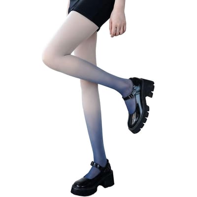 Dames Meisjes Kleurverloop Contrastkleur Panty Hoge Elasticiteit Skinny Ademend Dames Cosplay Panty's Gekleurde Jk Anime Kousen One Size gray