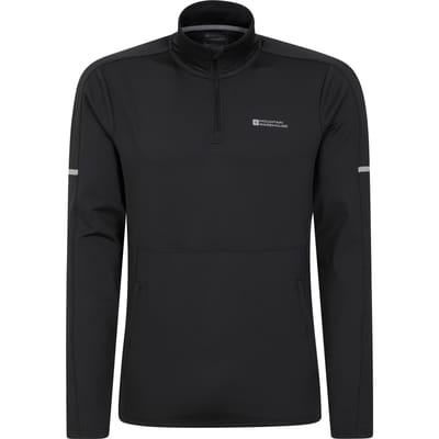 Mountain Warehouse Heren Core Recycled Half Zip Midlayer (Zwart)