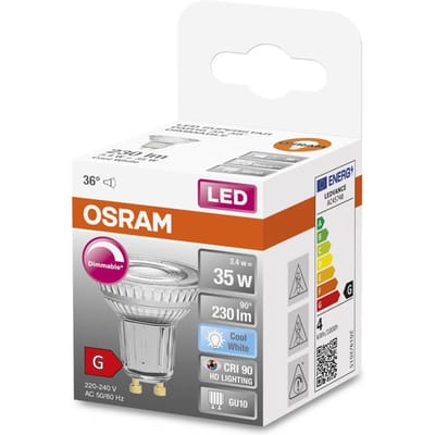 Osram Superstar LED GU10 Spot Helder 3.4W 230lm - 940 Koel Wit | Dimbaar - Beste Kleurweergave