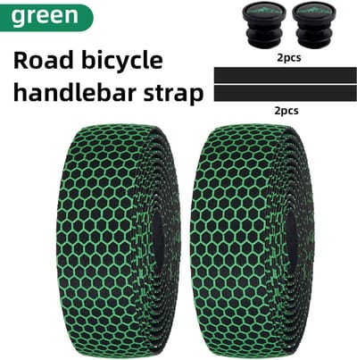 Oneay Groene hex stuurlint set voor fietsen – 2 meter per rol, ademend materiaal – Universeel voor wielrenfietsen