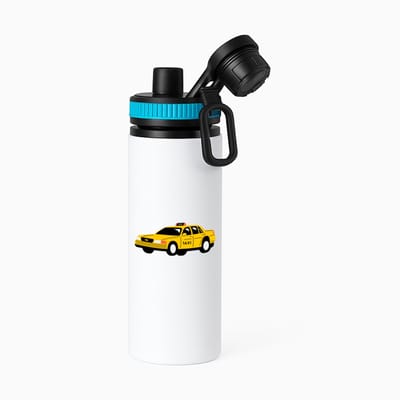 Hacebo® - Taxi waterfles met draaidop blauw - Auto - Taxichauffeurs - personenvervoer - wagen - water fles - 850ML