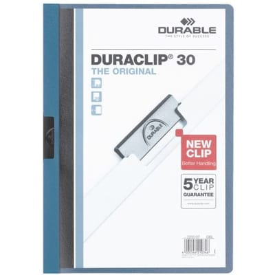 Klemmap Durable Duraclip A4 3mm 30 vellen blauw