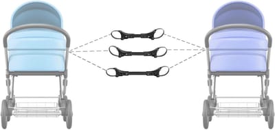 Kinderwagen Connector - Tweeling Adapter - Kinderen Vervoeren - Universele Pasvorm - 3 Stuks - Zwart