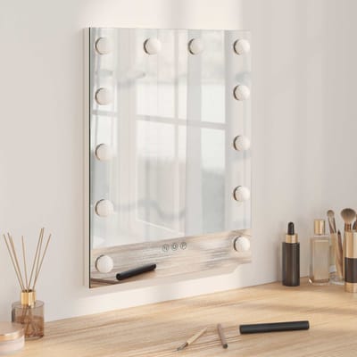 vidaXL - LED - Vanity - Spiegel - Wit - 44 - x - 10 - x - 53 - cm - Glas - en - Staal