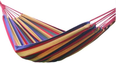 Hangmat Gestreepte Katoen - Leisure Swing - Ontspannen in de Tuin - Sterk Draagvermogen - 180 x 80 cm