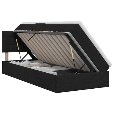 vidaXL - Opbergbed - met - matras - met - hoofdeinde - Zwart - 100 - x - 200 - cm - fluweel