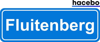 Hacebo - Plaatsnaam Sticker - 29x10 CM - Fluitenberg sticker - Verkeersborden sticker - grappige cadeaus - Fluitenberg