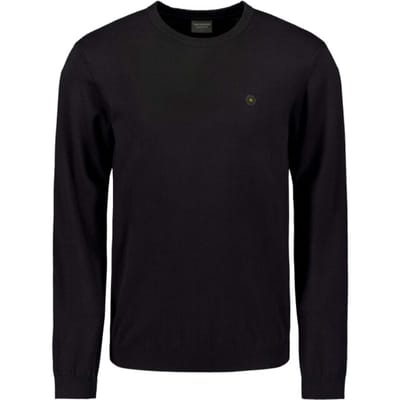 No Excess Pullover crewneck 2 coloured melang black