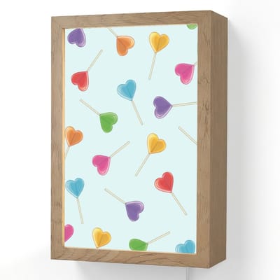Wandlamp 20x30 cm - Oplaadbaar - Lolly - Regenboog - Snoep - Wandlampen binnen woonkamer - Slaapkamer lamp met kabel - Decoratieve nachtlamp - Vloerlamp snoer