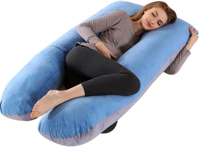 Zwangerschapskussen - Lichaamskussen - Comfortabel Slapen - Ergonomisch U-vormig - 125x72cm - Donkerblauw Grijs