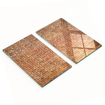 Duurzame en stijlvolle glazen borden met een patroon van een rode bakstenen muur, 2x30x52 cm