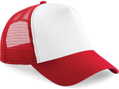 Truckers cap rood/wit voor volwassenen