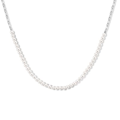 Zilver Gerhodineerd Collier Synth. Parel 3,0 mm 1336686