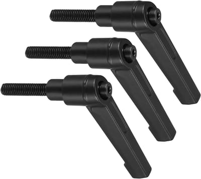 Instelbare snelspanner klemhendel met M6 x 25 mm schroefdraad en vergrendeling voor draaimachines - 3 stuks zwart met ergonomische handgrepen