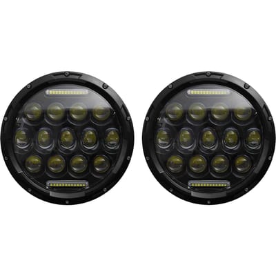 1 pièces 7 pouces voiture moto phare LED 200W 6000K IP67 étanche DRL/feux de croisement/feux de route 2Pcs noir
