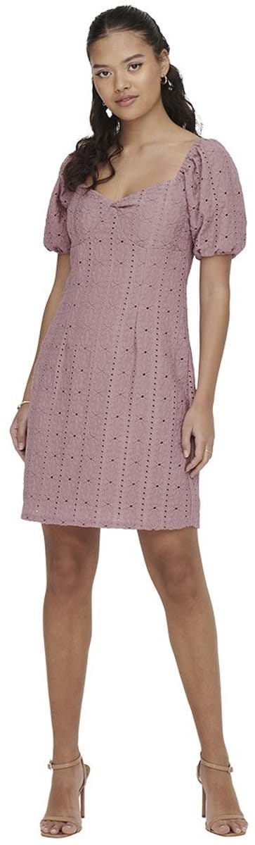 Jdy Willow Bow Korte Mouwen Korte Jurk Roze XS Vrouw