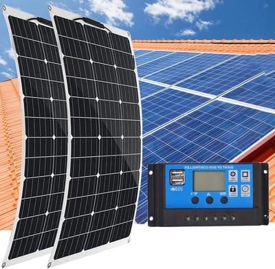 Zonnepanelen set - PV-module oplader - Energie opwekken - Hoge conversie efficiëntie - 800 Watt 18 Volt - Zwart