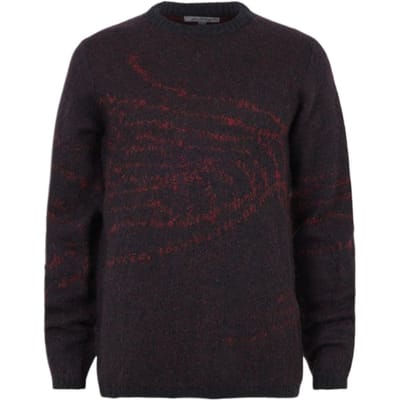 John Varvatos Seton Ls Light Explosion Mohair Crew Black Größe: M | Pullover Outlet | Herren | Schwarz