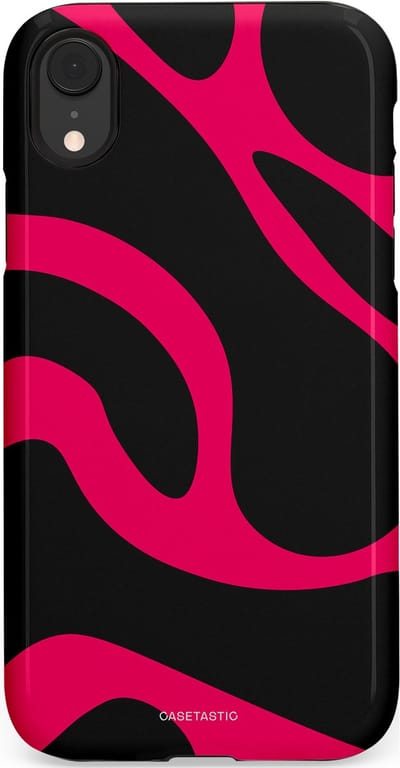 Casetastic Hoesje Geschikt voor Apple iPhone Xr - Stijlvolle Beschermende Duo-layer Case - Hotpink Camoprint
