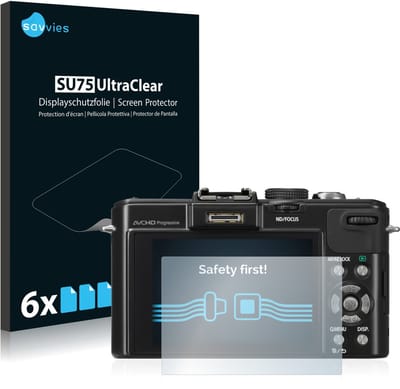Savvies - Screenprotector voor Panasonic Lumix DMC-LX7 - Folie Beschermfolie transparant 6 Stuks