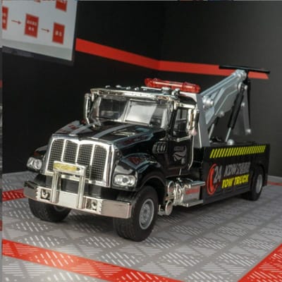 Nieuw Legering Verkeersweg Reddingsauto Model Diecast Metaal Technisch Trailer Vrachtwagen Bergingskraan Auto Model Simulatie Kinderspeelgoed Cadeau gray