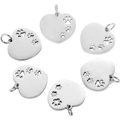 10 stks/partij Holle Poot Hart Charms Rvs Spiegel Gepolijst Charms Hart Poot Charme Hanger Voor Sieraden Maken 10pcs ivoor