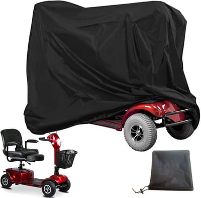 Regenhoes -Scootmobielhoes - Waterdichte rolstoelhoes voor opslag - Scootmobielaccessoire voor bescherming tegen alle weersomstandigheden en stofhoes - Zwart - 142x66x91cm