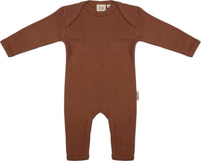 Little Indians Jumpsuit Geribbeld Meisjes Katoen Bruin Mt 9-12 Mnd
