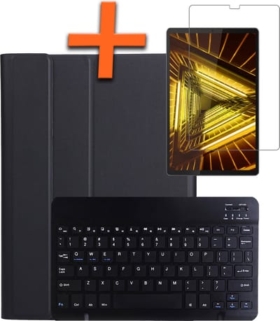 Hoes Geschikt voor Lenovo Tab M10 FHD Plus 2nd Gen Hoes Toetsenbord Hoes Case Book Cover Hoesje Met Screenprotector - Hoesje Geschikt voor Lenovo Tab M10 FHD Plus (2e Gen) Keyboard Hoes - Zwart