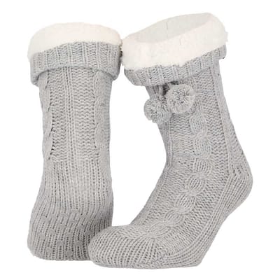 Dames huissokken - Anti slip - Grijs - 36/41