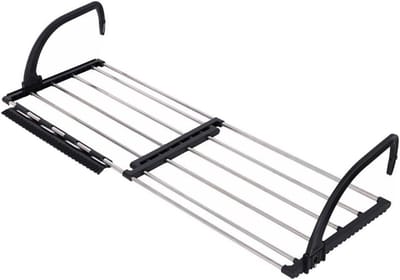 Vouwbare Grijze Hangdroogrek voor Balkon, Radiator en Ruimtebesparing - Ideaal voor Kleding, Handdoeken en Sokken (59x38cm)
