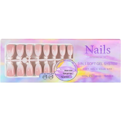 5 Kleurovergang Zachte Gel Nagel Tips Vooraf Aangebrachte Base Coat & Tip Primer Voorgemaakte Valse Nagels 15 3