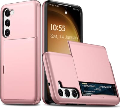 Hoesje Geschikt voor Samsung S23 Hoesje Rose Goud - shockproof Backcover met pasjeshouder - Ruimte voor 2 pasjes