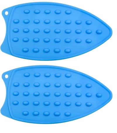 2 -stuks siliconen strijkmat - beschermmat - wasbaar tafelmatje - ophangbaar - geschikt voor strijkplank, stijltang, krultang - geschikt voor thuis, hotel, kledingwinkel, keuken - blauw