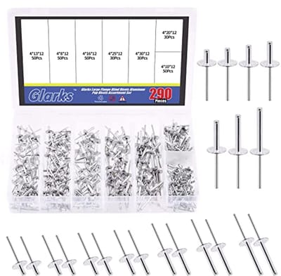 290 Stuks Grote Flens Aluminium Blinde Klinknagels Set - Assortiment voor Metaalverbindingen