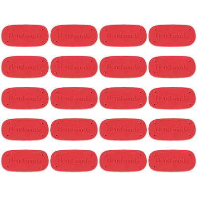 20 pièces Étiquettes en Cuir Douces Décoratives DIY Étiquettes en Cuir avec Trous pour Sacs Portefeuilles Projets de Couture Red red