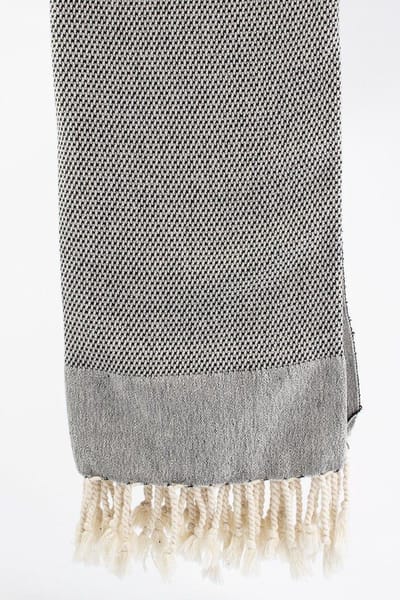 Kisthene – Turkse hamamdoek – 100x180 cm – katoen – licht & sneldrogend – zwart