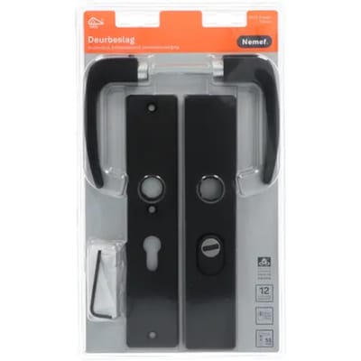 Nemef Veiligheidsbeslag Voor Deur 3417-ii - Aluminium Zwart - Skg*** Kerntrekbeveiliging - Pc55mm