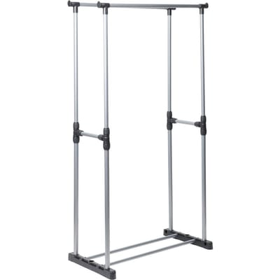 Porte-vêtements à double tige Séchoir à vêtements Support pour suspendre le linge sur le balcon pour un usage domestique gray