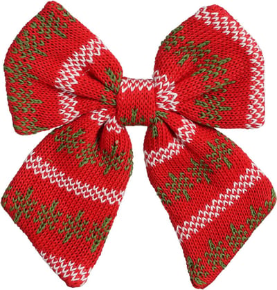 House of Seasons kerst ornament strik -rood 20 x 17 cm - polyester